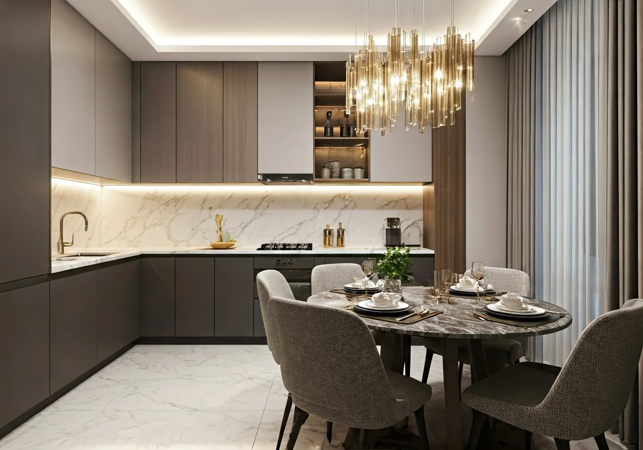 Chung cu VIC Tower Quan Cau Giay Ha Noi - thiet ke bep