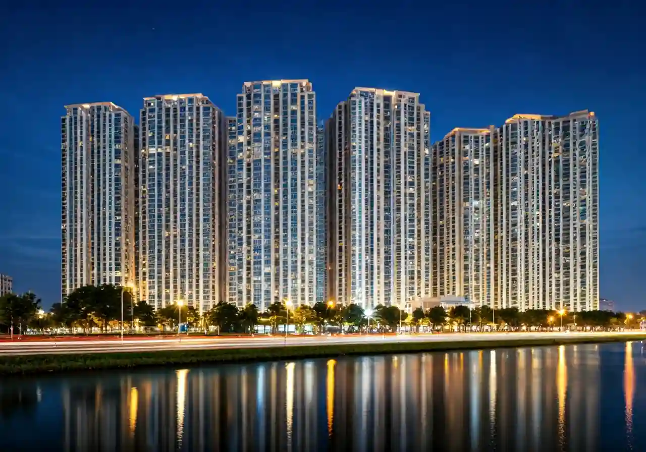 Chung cu Vien Khoa hoc Hinh su - canh dem