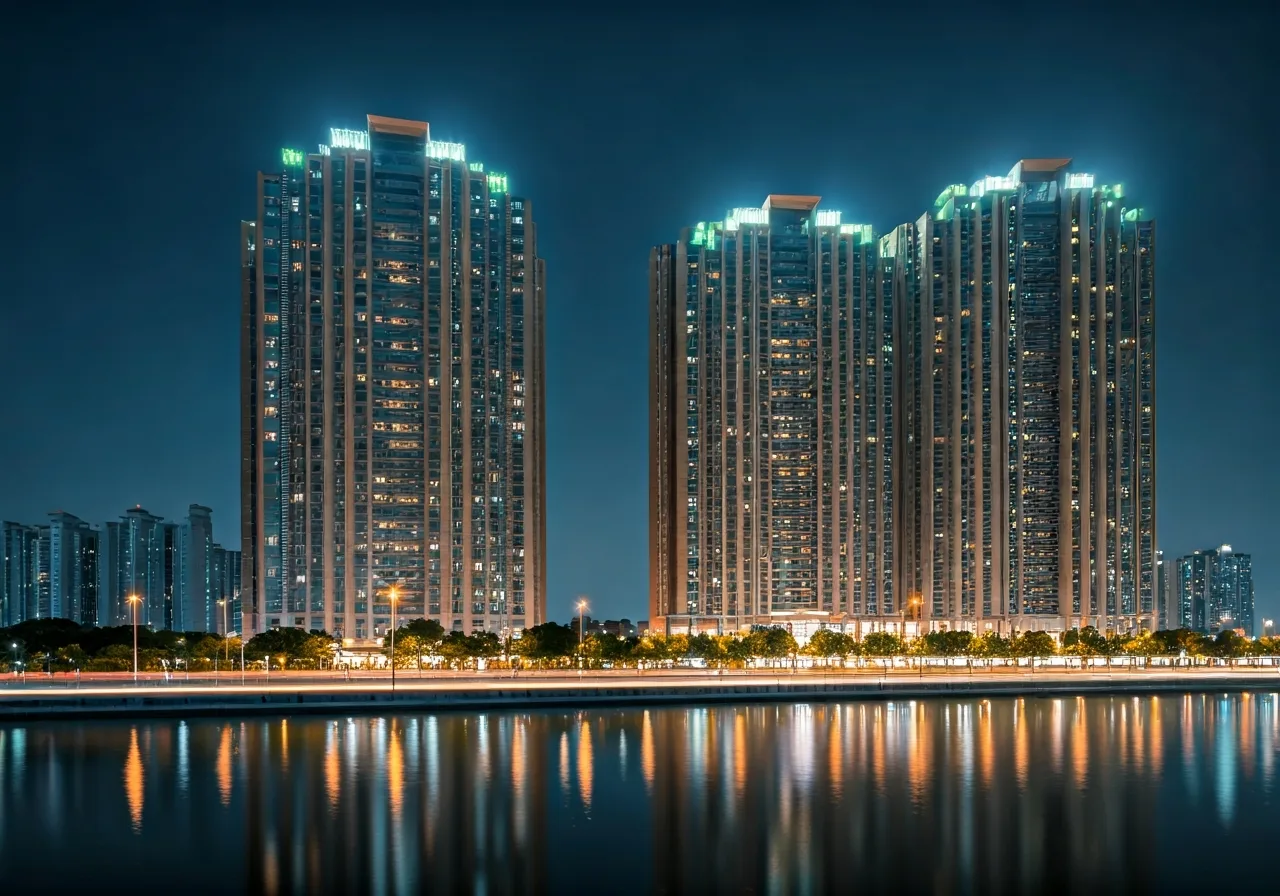 Chung cu Viet Hung Green Park - canh dem