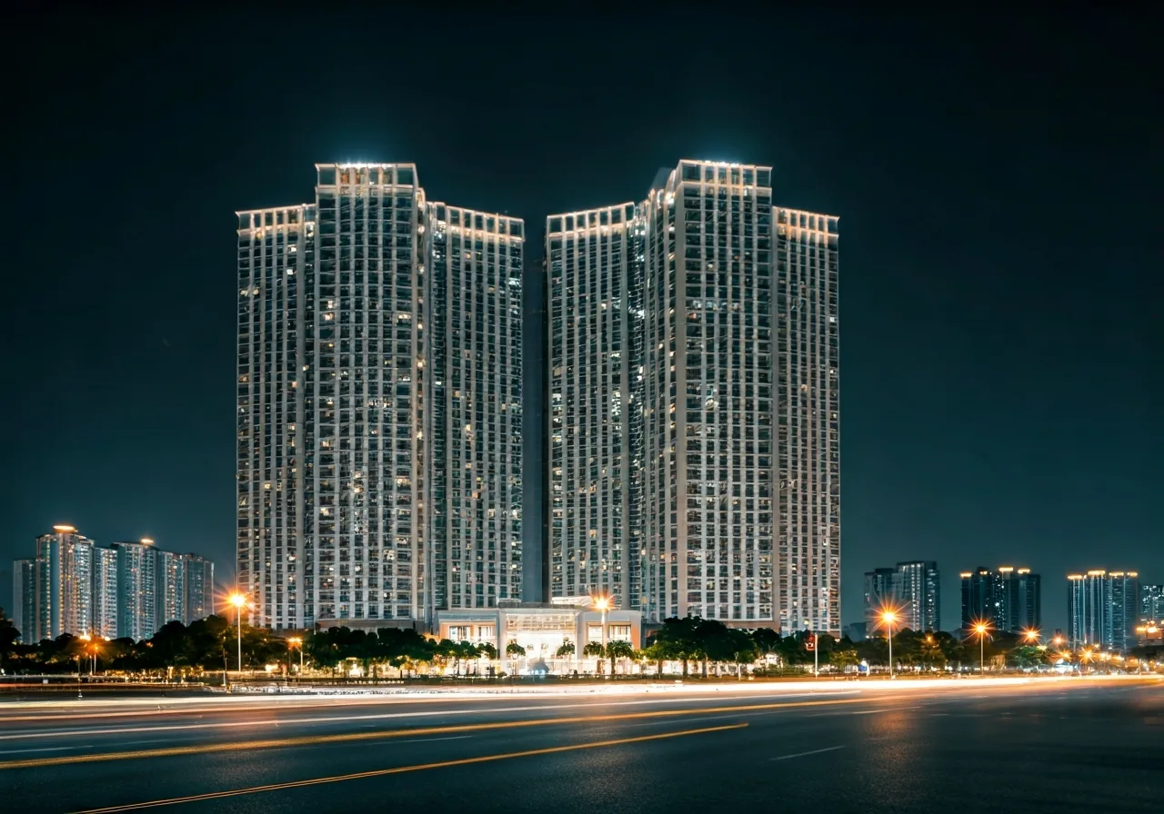Chung cu Xuan Mai Spark Tower - canh dem