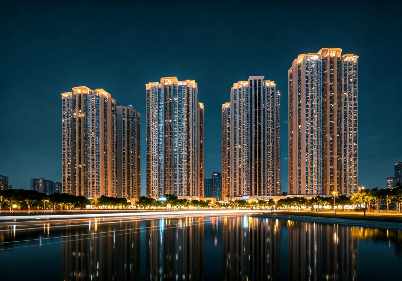 Conac Garden Du an nha o xa hoi tai TPHCM - canh dem