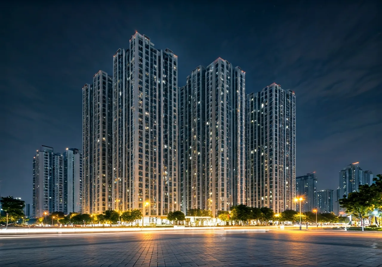 Du an nha o xa hoi Khu 6 Viet Sing tai TPHCM - canh dem
