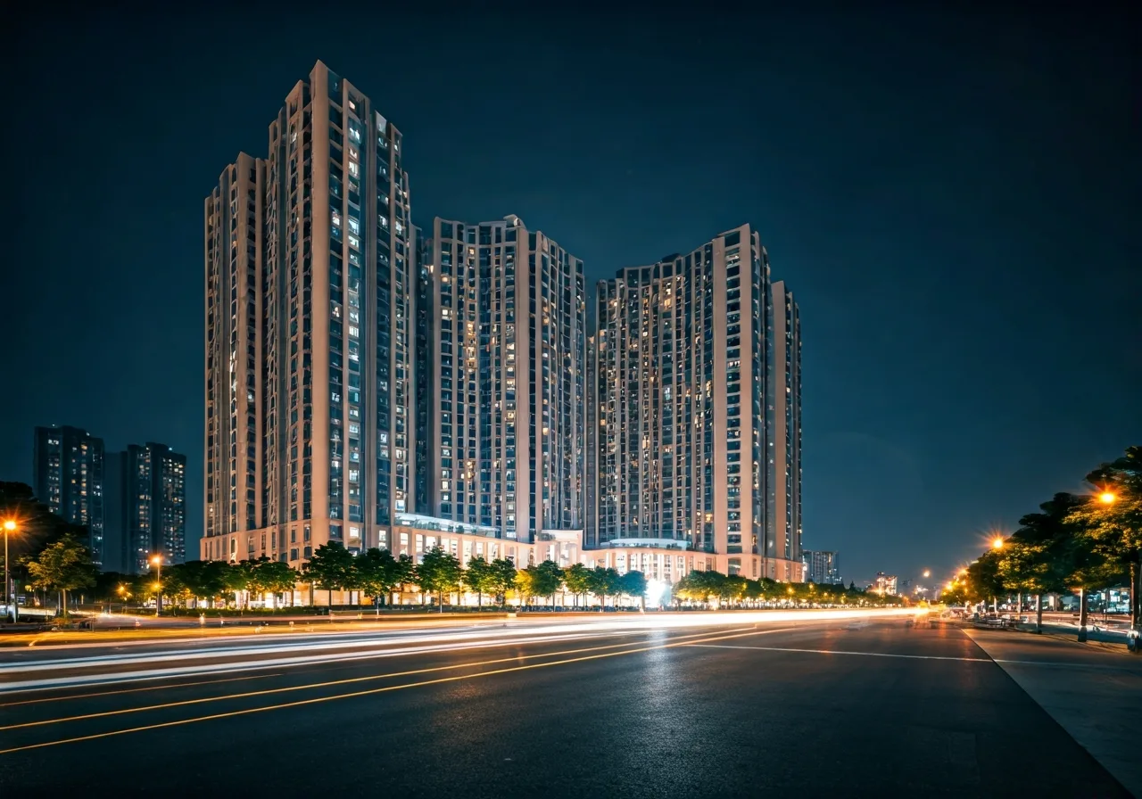 Essensia Parkway Du an nha pho biet thu tai TPHCM - canh dem