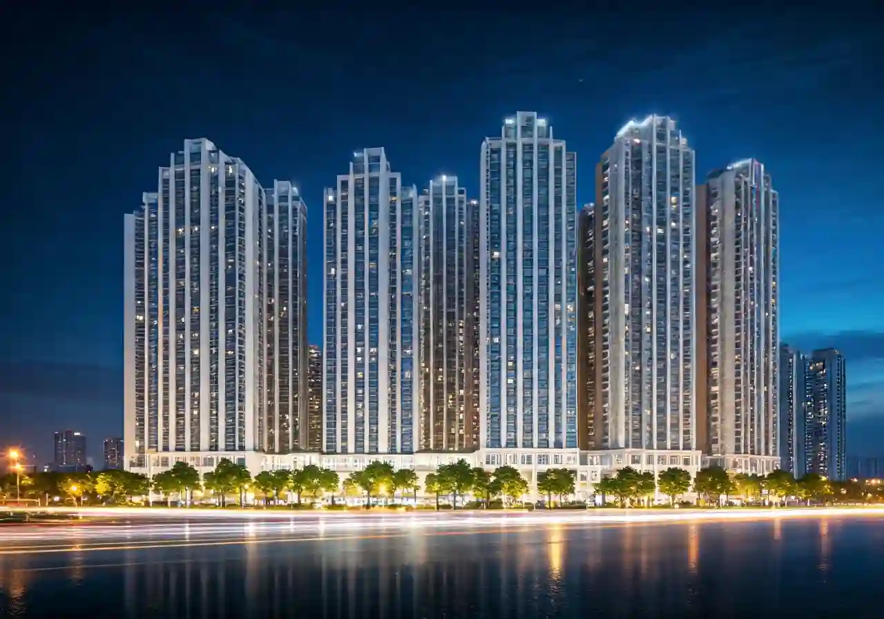 GreenLife Apartment Du an nha o xa hoi tai Quang Ninh - canh dem