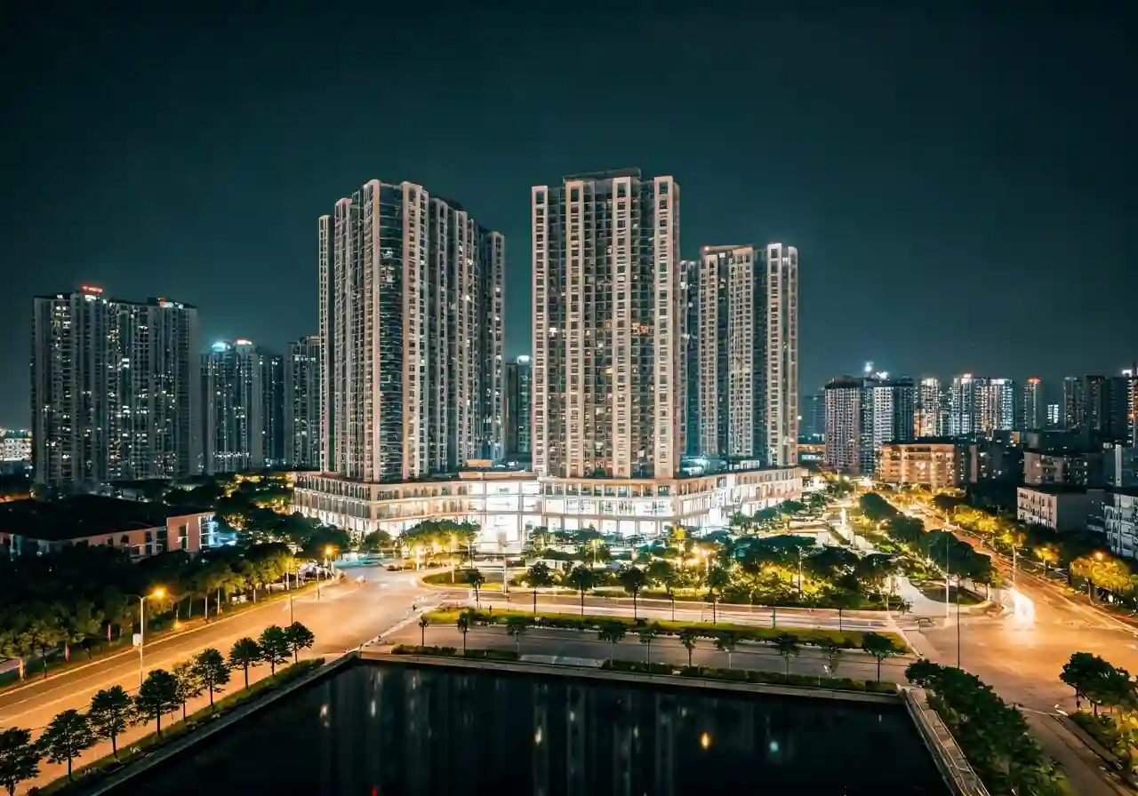 Him Lam Central Park An Hong Du an khu dan cu tai Hai Phong - canh dem
