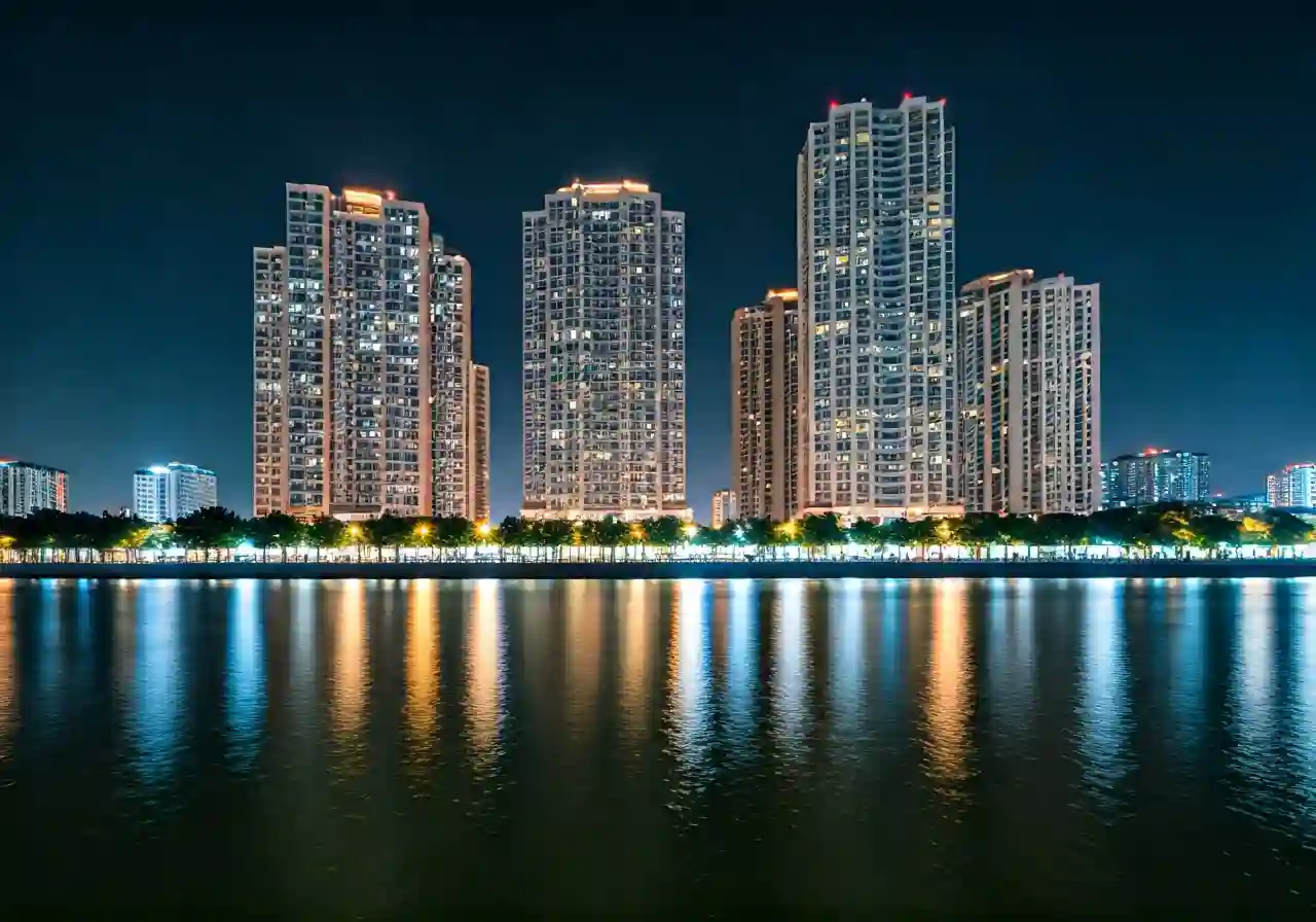 Hoang Huy Green River Khu do thi tai Hai Phong - canh dem
