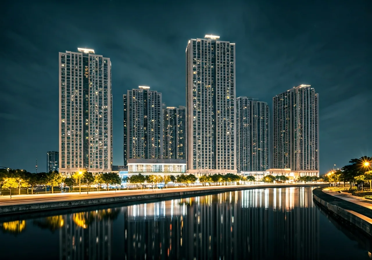 Hong Bang Midtown Du an nha pho thuong mai tai Hai Phong - canh dem