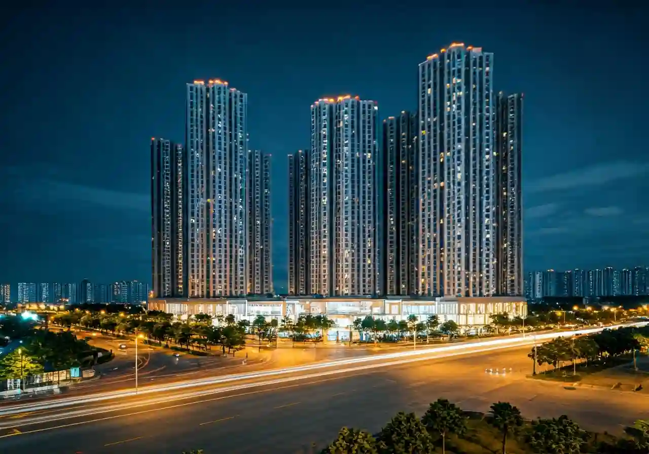 KHome Midtown Du an nha o xa hoi tai Dong Nai - canh dem