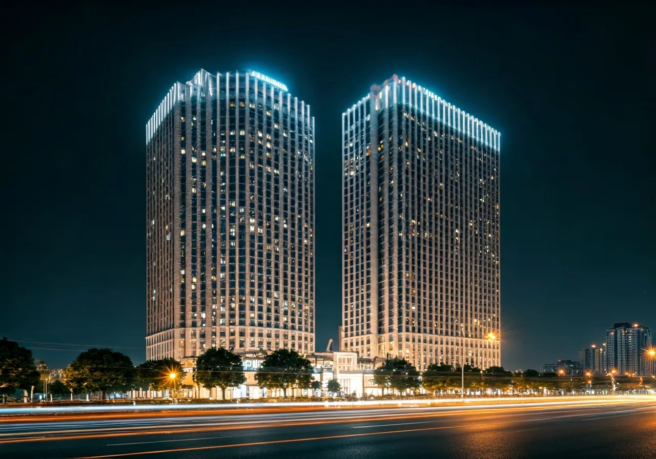 Khu can ho Phenikaa Tower Hoa Lac giai doan 2 - canh dem