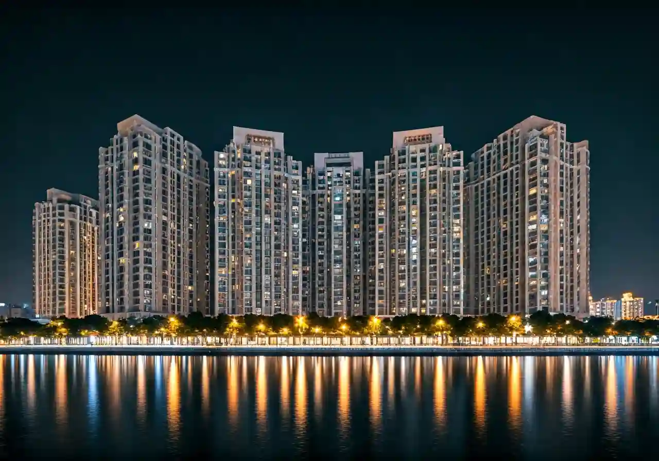 Khu do thi Yen Bai Riverside - canh dem