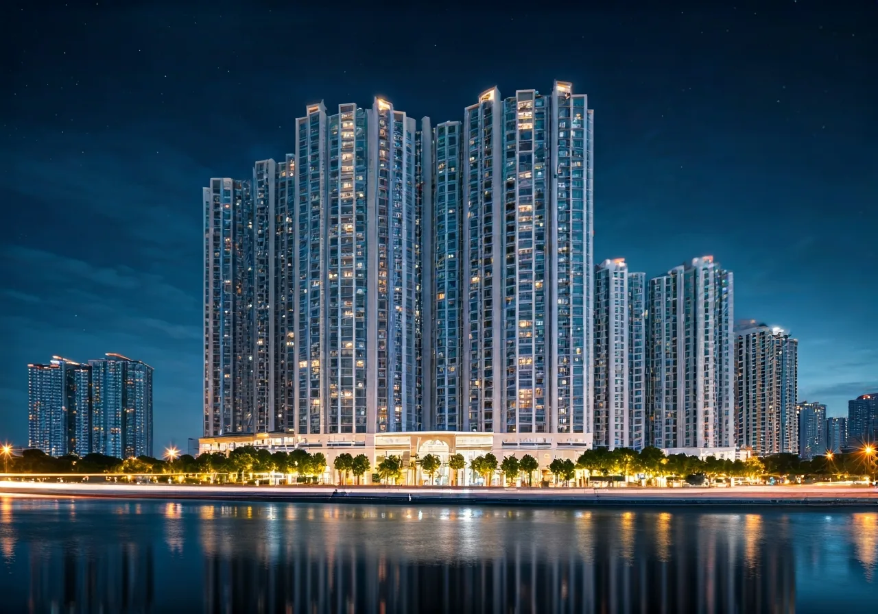 Lumi Prestige Phan khu can ho thuoc Lumi Hanoi - canh dem