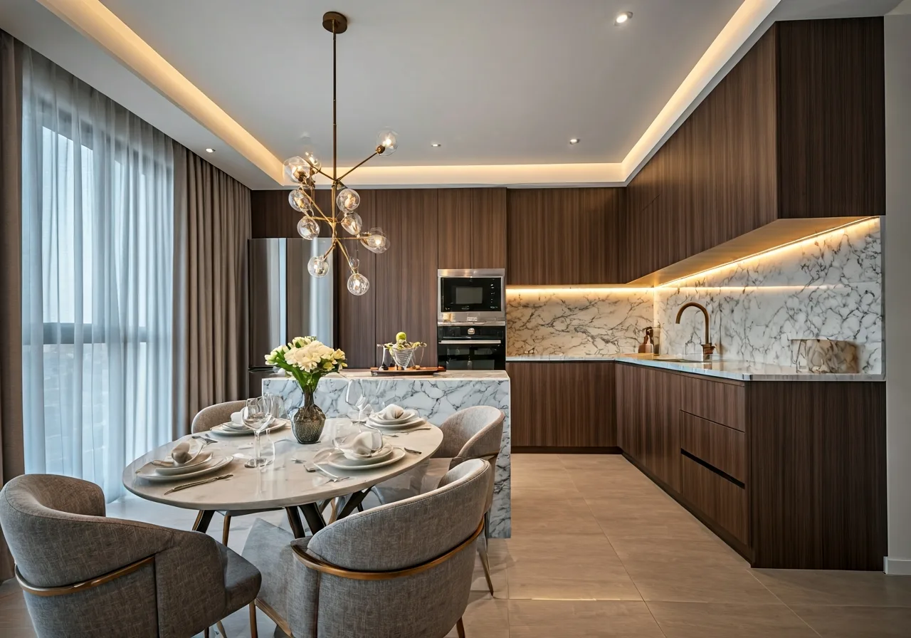 Lusso Saigon Phan khu can ho thuoc La Pura TPHCM - thiet ke bep
