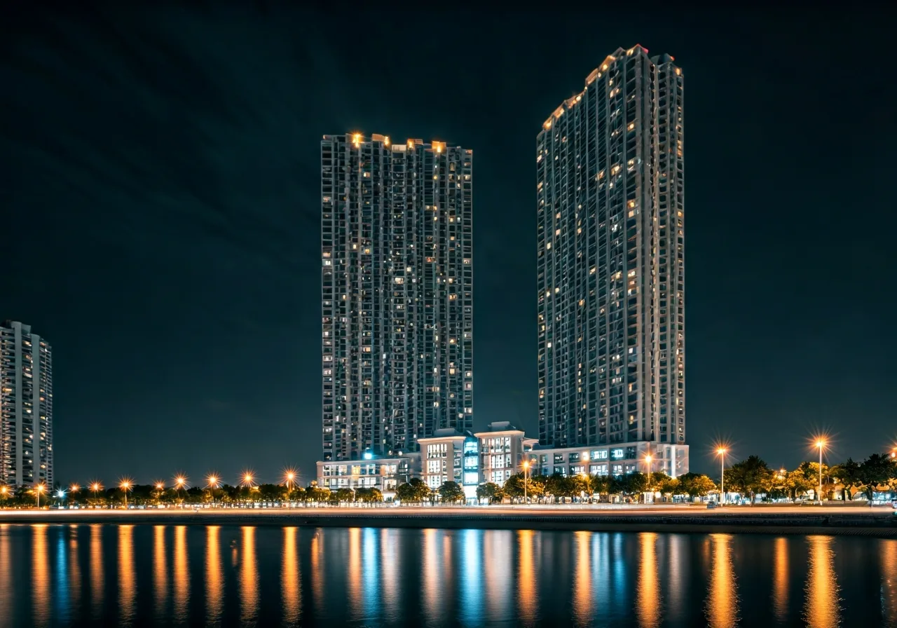 Masteri Trinity Square Khu can ho cao cap tai Ocean Park 2 - canh dem