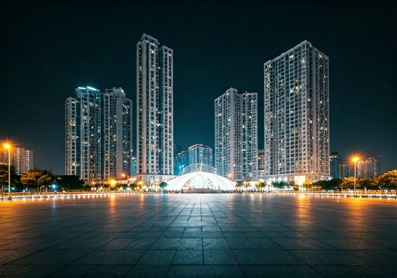 Night Square To hop giai tri khach san van phong tai Hai Phong - canh dem