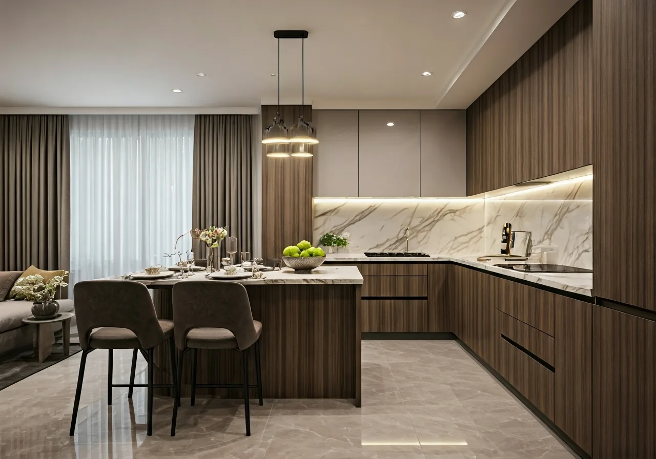 Phan khu An Khang Residence - thiet ke bep