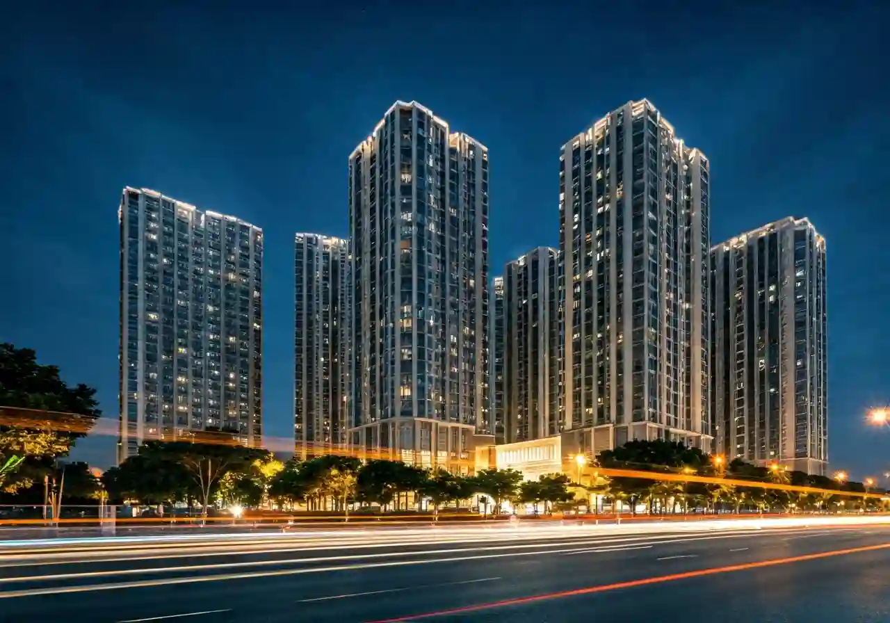 The King Tower To hop khach san can ho va biet thu tai Phu Tho - canh dem