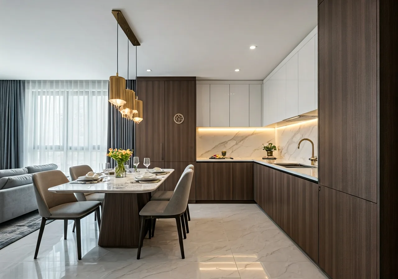 Toa Rose Residence Chung cu Hoang Huy Commerce Hai Phong - thiet ke bep