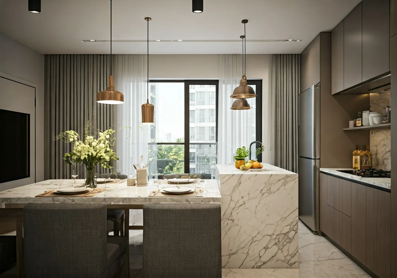 Vega Homes Du an nha o xa hoi tai Bac Giang - thiet ke bep